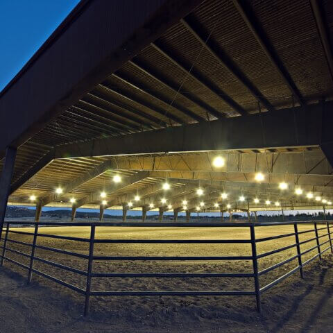 Steel Covered Arena Steel covered riding arena with engineered metal structure for all-weather equestrian use